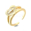 Brass Micro Pave Cubic Zirconia Cuff Rings for Women RJEW-F184-15G-2