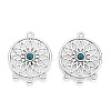 Filigree Flat Round Tibetan Style Alloy Synthetic Turquoise Chandelier Component Links G-D733-AS-2