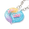 2Pcs Valentine's Day Couple Heart Charm Keychain KEYC-JKC00393-4