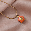 Vintage 304 Stainless Steel Enamel Double-Sided Star Pendant Necklaces for Women SX6547-1