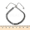 304 Stainless Steel Pave Horse Eye Jet Rhinestone Slider Bracelets for Women BJEW-G779-01P-5