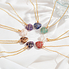 ANATTASOUL 8Pcs 8 Style Natural Mixed Gemstone Heart Pendant Necklaces Set NJEW-AN0001-48-7