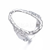 Non-Tarnish 304 Stainless Steel Oval Open Cuff Ring X-RJEW-T023-91P-3