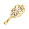 Brass Micro Pave Clear Cubic Zirconia Connector Charms KK-P288-01G-2