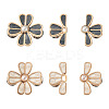 4Pcs 2 Colors Flower Alloy Enamel Adjustable Jean Button Pins DIY-TA0014-92-2