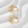 Golden Plated Brass Micro Pave Cubic Zirconia Cuff Earrings EJEW-L244-42G-1