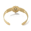304 Stainless Steel Hollow Leaf Open Cuff Bangles for Women BJEW-U002-07G-3