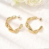 304 Stainless Steel Twist C-Shaped Stud Earrings EJEW-A139-01G-1