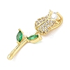 Brass Micro Pave Cubic Zirconia Pendants KK-D357-38G-02-2