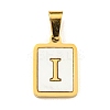 PVD Vacuum Plating 304 Stainless Steel Pave Natural White Shell Pendants STAS-S130-03G-I-1