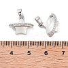 Brass Micro Pave Clear Cubic Zirconia Pendants KK-B102-29P-3