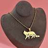 201 Stainless Steel Hollow Cat Shaped Pendant Box Chain Necklaces LS-NJEW-M086-06G-5
