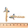 Rack Plating Brass Colorful Enamel Parrot Honduras Links Connector Charms KK-C063-06G-3