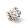 Rack Plating Brass Cubic Zirconia European Beads KK-G458-16P-2