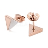 Triangle 304 Stainless Steel & Natural Shell Stud Earrings for Women EJEW-C096-23RG-2