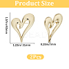 2Pcs Alloy Heart Brooch Pin JEWB-CP0001-60-2