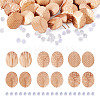 24Pcs 6 Styles 304 Stainless Steel Textured Oval Stud Earrings Findings STAS-TA0002-32RG-2