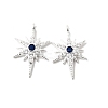 925 Sterling Silver Capri Blue Rhinestone Pendants STER-K188-03S-1