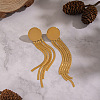 Flat Round 304 Stainless Steel Tassel Stud Earrings JH8202-1-4