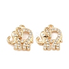 Brass Micro Pave Cubic Zirconia Pendants KK-K407-53G-1