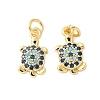 Brass Micro Pave Cubic Zirconia Charms KK-U056-44G-1