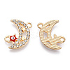 Moon Alloy Enamel Connector Charms ENAM-T013-13KC-02-1