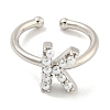 Rack Plating Brass Open Cuff Rings for Women RJEW-F162-01P-K-2