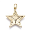 Brass Micro Pave Clear Cubic Zirconia Pendants X-ZIRC-M108-28-G-2
