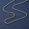 1MM 304 Stainless Steel Round Snake Chain Necklaces NJEW-P338-06P-2