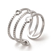 Non-Tarnish 304 Stainless Steel Open Cuff Ring for Women RJEW-Z015-07P-3