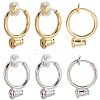 20Pcs 2 Colors Brass Clip-on Hoop Earring Converters Findings KK-SP0002-53-7