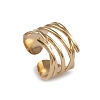 Ion Plating(IP) 304 Stainless Steel Hollow Out Open Cuff Rings for Women RJEW-G285-20G-1