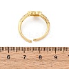 Brass Micro Pave Cubic Zirconia Shell Cuff Rings KK-D363-24B-G-3