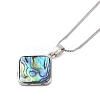 Rack Plating Natural Paua Shell Pendants Necklace NJEW-B104-01E-01P-1