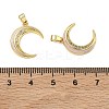 Brass Micro Pave Clear Cubic Zirconia Pendants KK-A294-04G-01-3