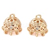 Brass Micro Pave Clear Cubic Zirconia Pendants KK-U028-03G-1