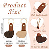 10Pcs 2 Style Wooden & Imitation Leather Pendant Keychain KEYC-TA0001-23-3