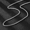 Tarnish Resistant 304 Stainless Steel Wheat Chain Necklaces NJEW-O058-26P-2