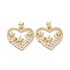 Brass Cubic Zirconia Pendants ZIRC-I062-10G-1