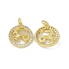 Real 18K Gold Plated Brass Micro Pave Clear Cubic Zirconia Pendants KK-E068-VB409-10-1