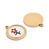 304 Stainless Steel Enamel Pendants STAS-L022-177B-G-2
