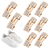 4 Pairs Zinc Alloy & Rhinestone Snap Lock Clasps FIND-FG0005-54G-1