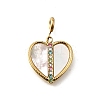 Heart 304 Stainless Steel Rhinestone Pendant Decorations STAS-H202-04G-03-1