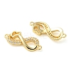 Rack Plating Brass Clear Cubic Zirconia Infinity Heart Connector Charms KK-C084-13B-G-2