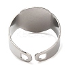 Tarnish Resistant 304 Stainless Steel Open Cuff Ring Findings STAS-R123-14P-3