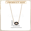 1Pc Alloy Black Enamel Flat Round with Bee Pendant Necklaces for Women NJEW-LP0004-17-2