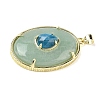 Natural Green Aventurine & Apatite Pendants G-P599-05G-02-2