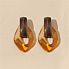 Oval Resin Dangle Stud Earrings FS-WGCF92D-01-1