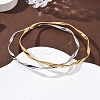 3Pcs 3 Colors 304 Stainless Steel Twisted Bangles Sets for Women BJEW-L610-27M-2