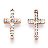 316 Surgical Stainless Steel Clear Cubic Zirconia Connector Charms STAS-ZX042-22RG-2